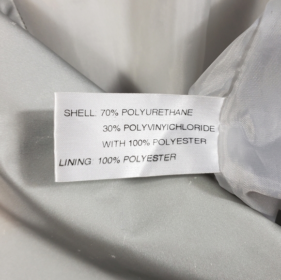 Vintage Komitor Silver Hooded Rain Coat Sz 1X Zip-Up Utility Windbreaker Jacket - Picture 10 of 16